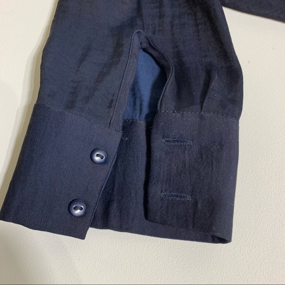 Zara XS navy blue silky blouse - Picture 4 of 6